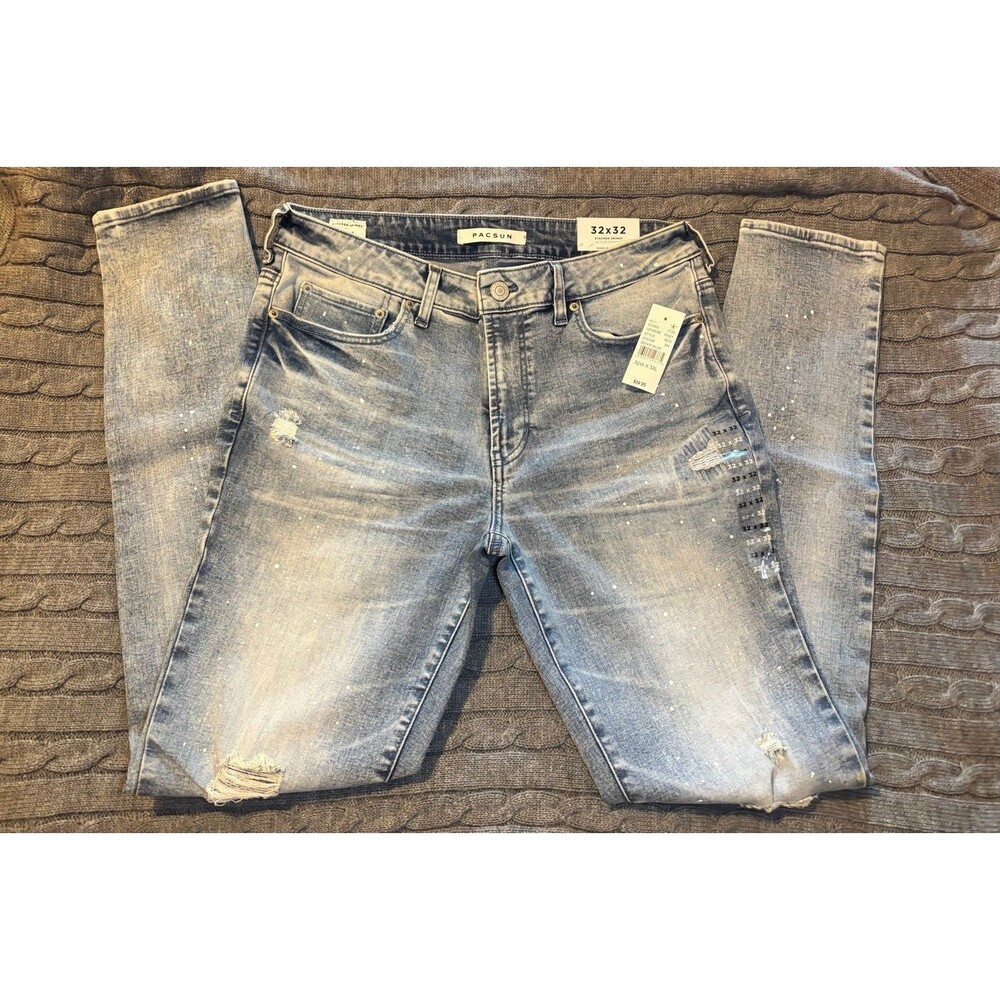 Men's PACSUN Stacked Skinny Distressed Jeans